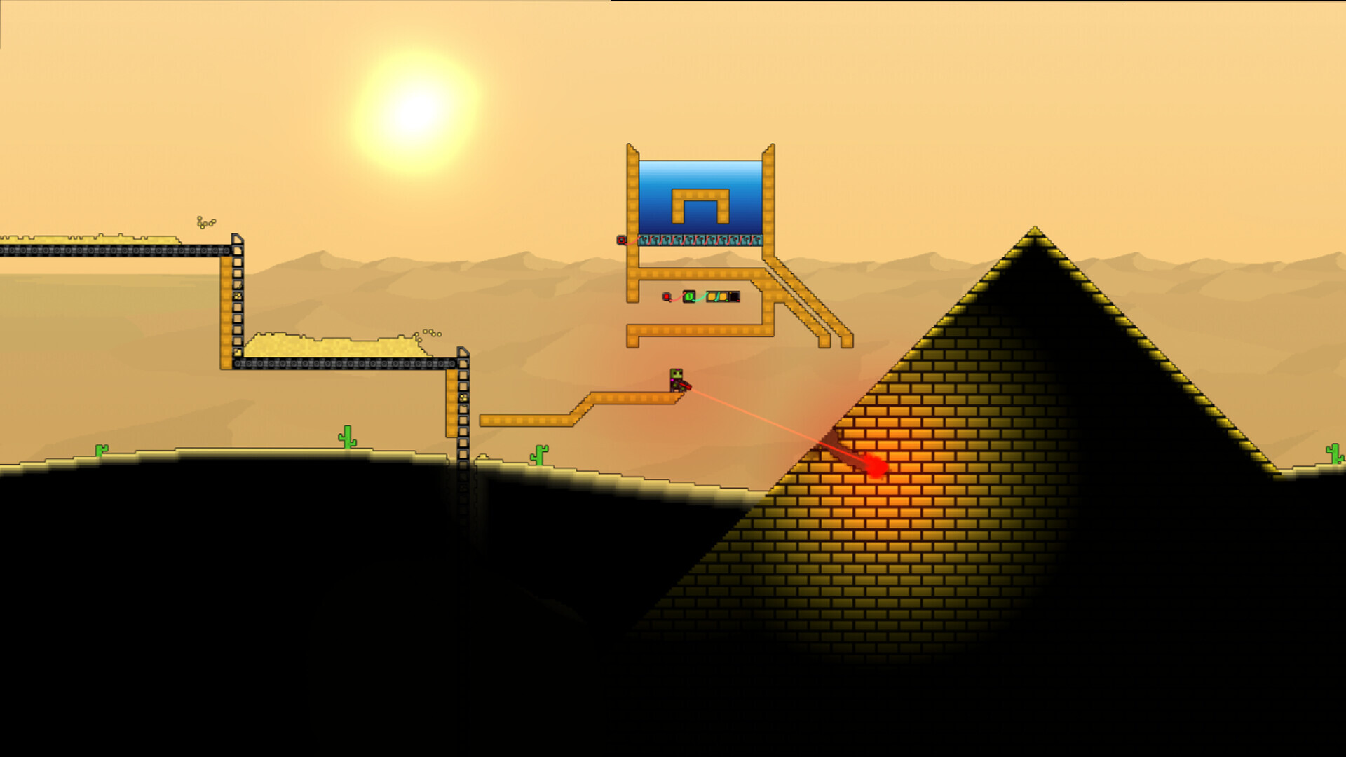 Official store screenshot: laser drilling into a buried pyramid